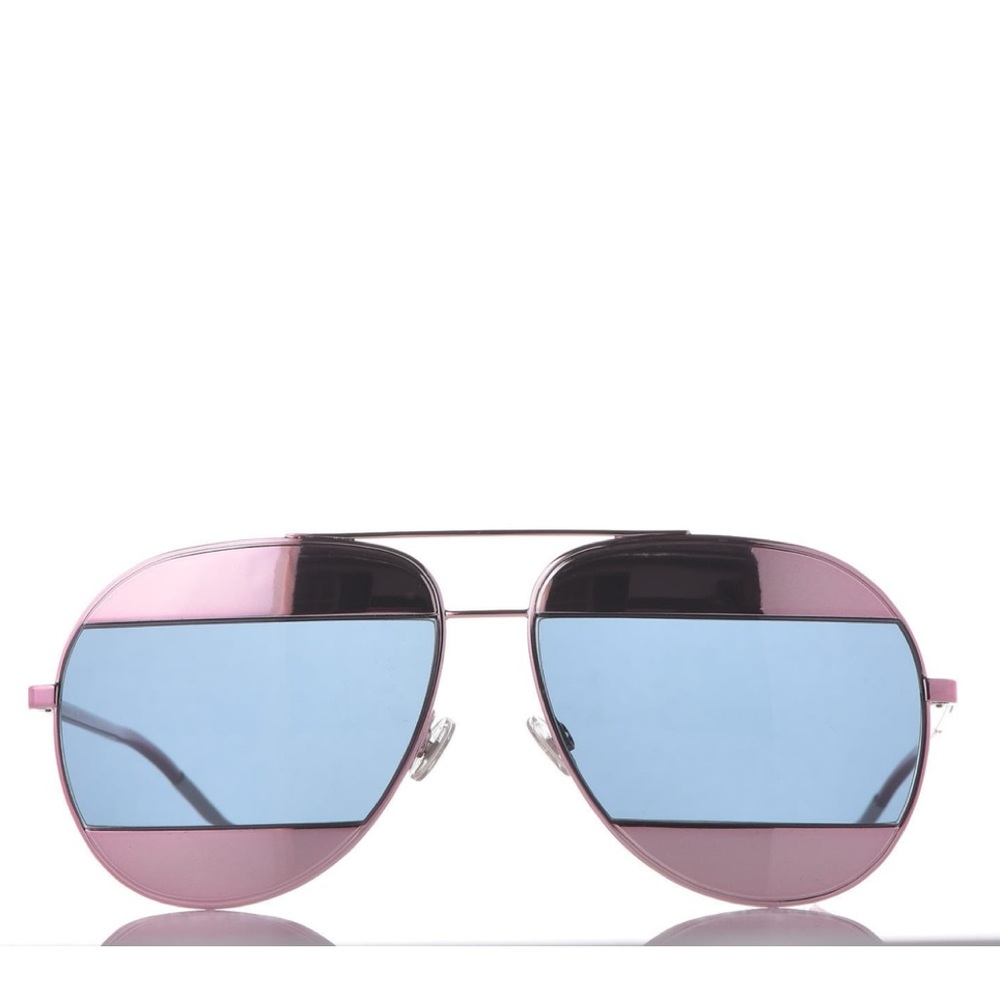 🔥🔥NWT The Funky Aviator Dior Split Blue And Pink Mirror 59MM Sunglasses - Picture 11 of 16